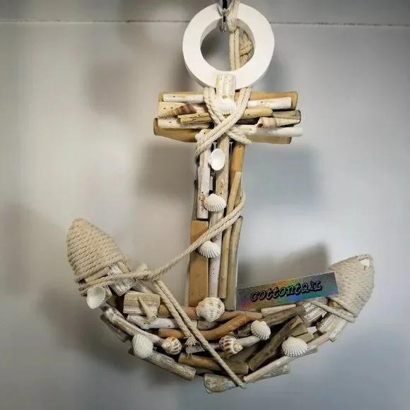 Beautiful Natural Colors Anchor Wall Art - Handmade - Large 18" x 14" -Pre-Owned - Picture 1 of 3